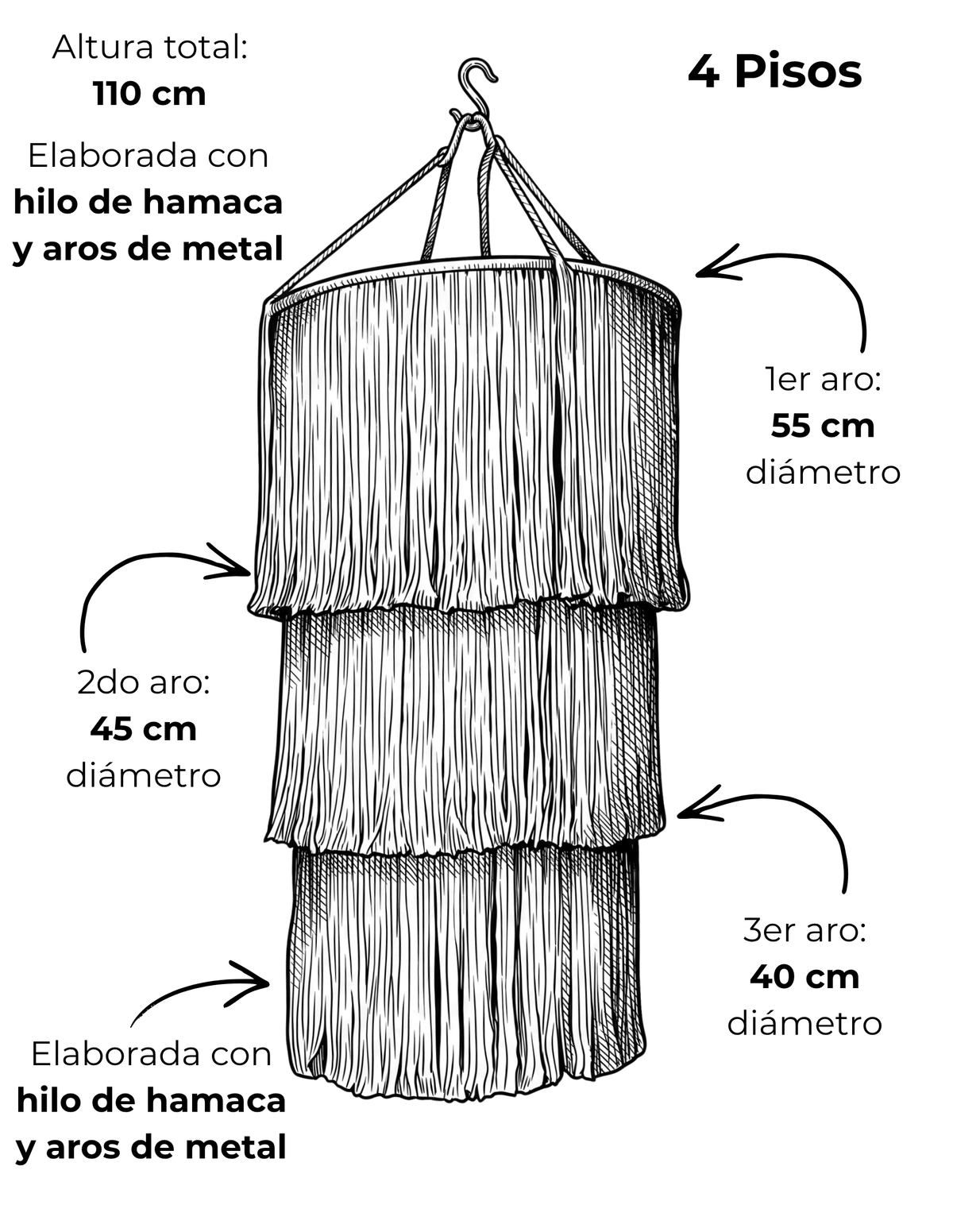 Lampara Pastel 3 pisos ficha