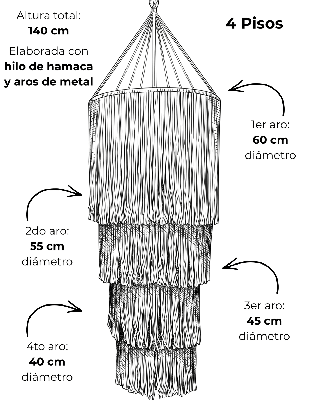 Lampara Pastel 4 pisos ficha