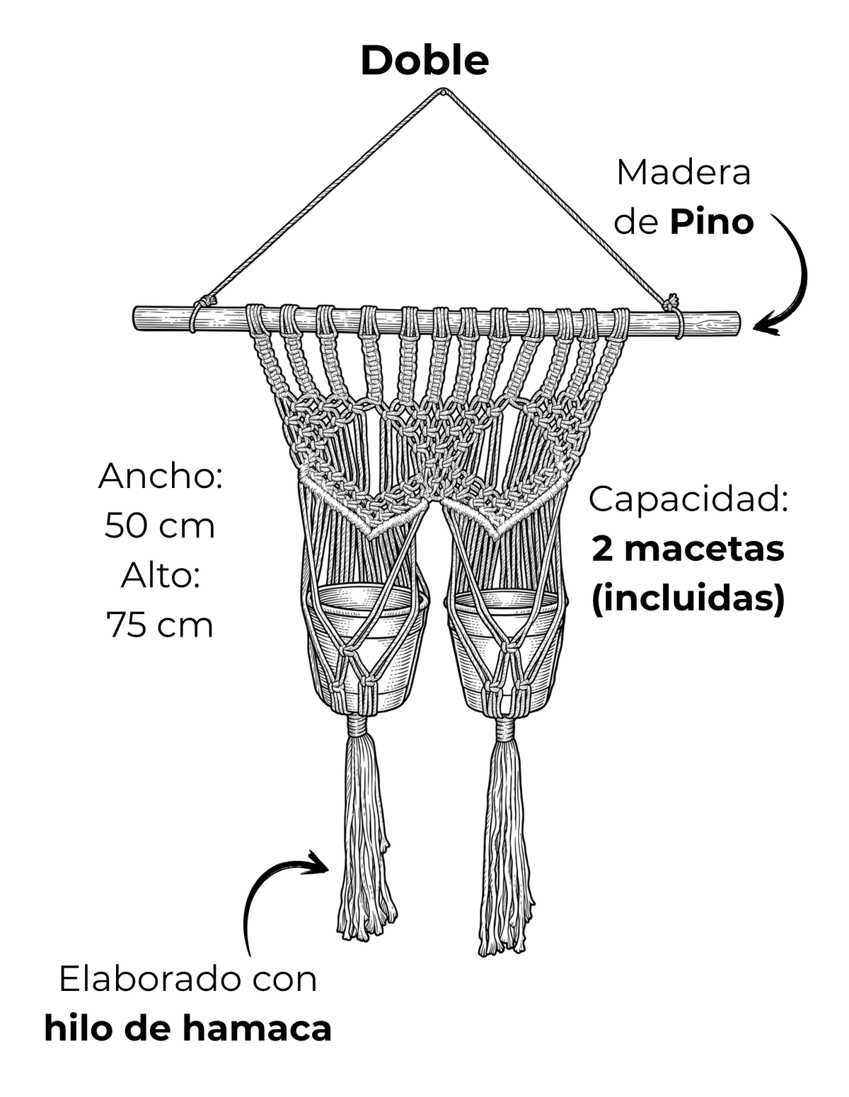 Tapiz Macetero Doble Ficha