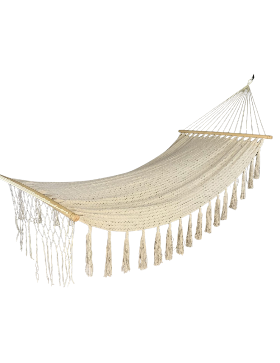Tissu Droit avec Pompons