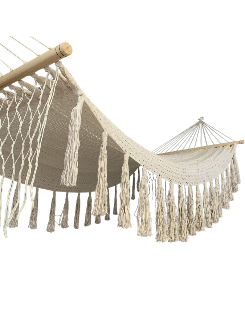 Tissu Droit avec Pompons