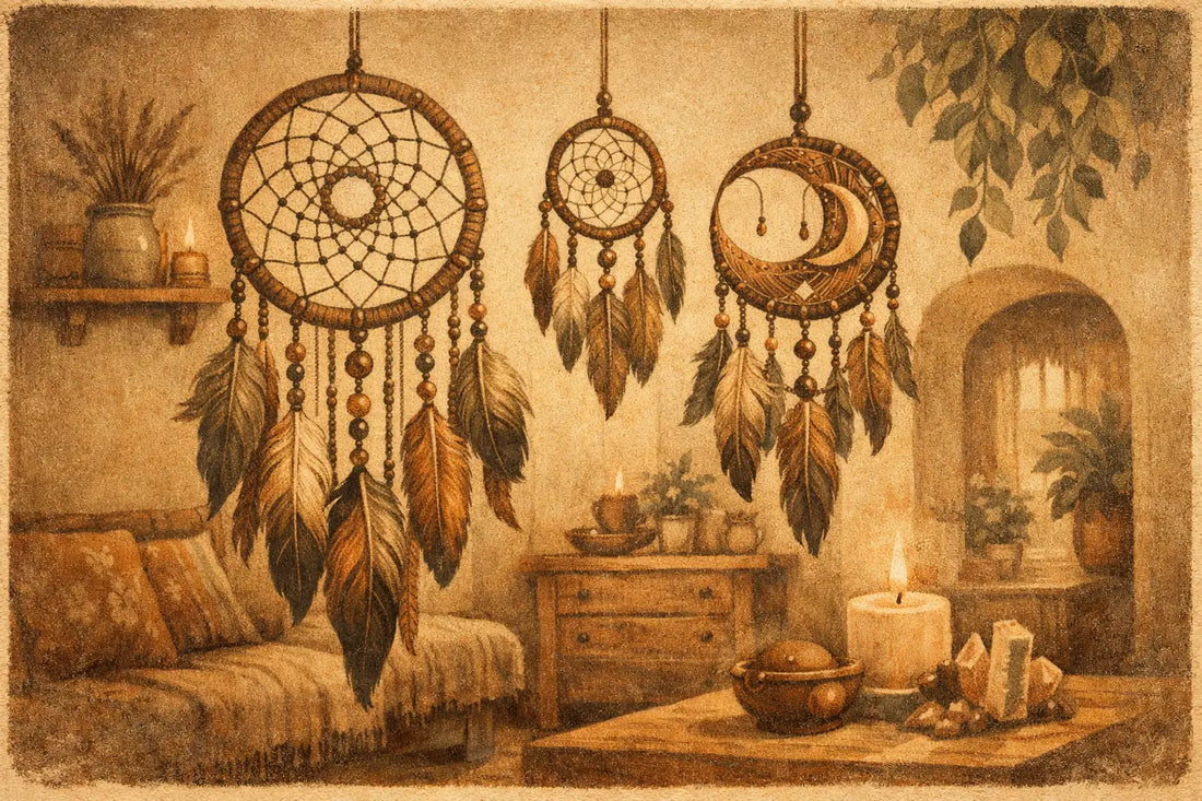 Atrapasueños artesanales decorativos en casa