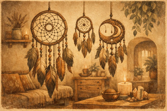 Atrapasueños artesanales decorativos en casa