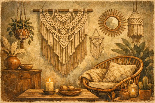 Decoración boho con macramé para tu hogar