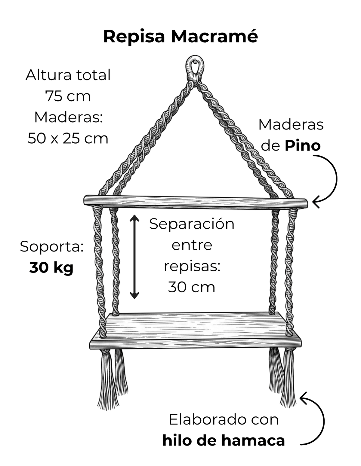 Repisa macrame Ficha