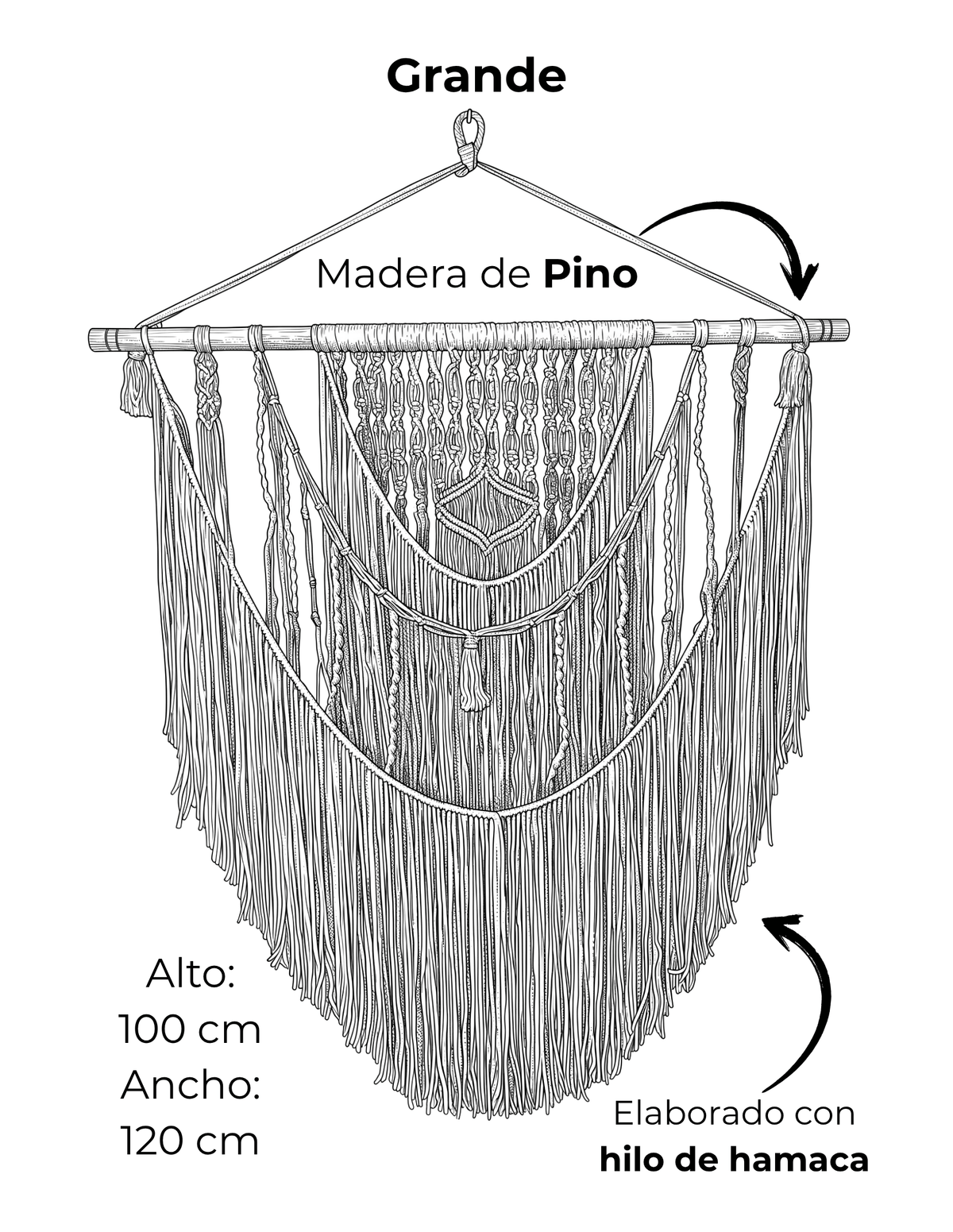 Tapiz Macramé Grande Ficha
