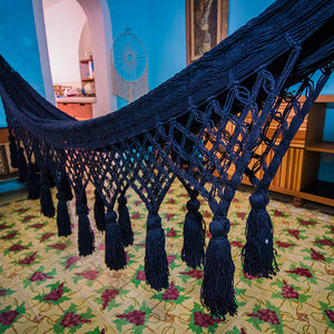 hamaca con macrame negro