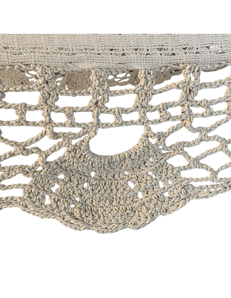 Tissu droit avec macramé
