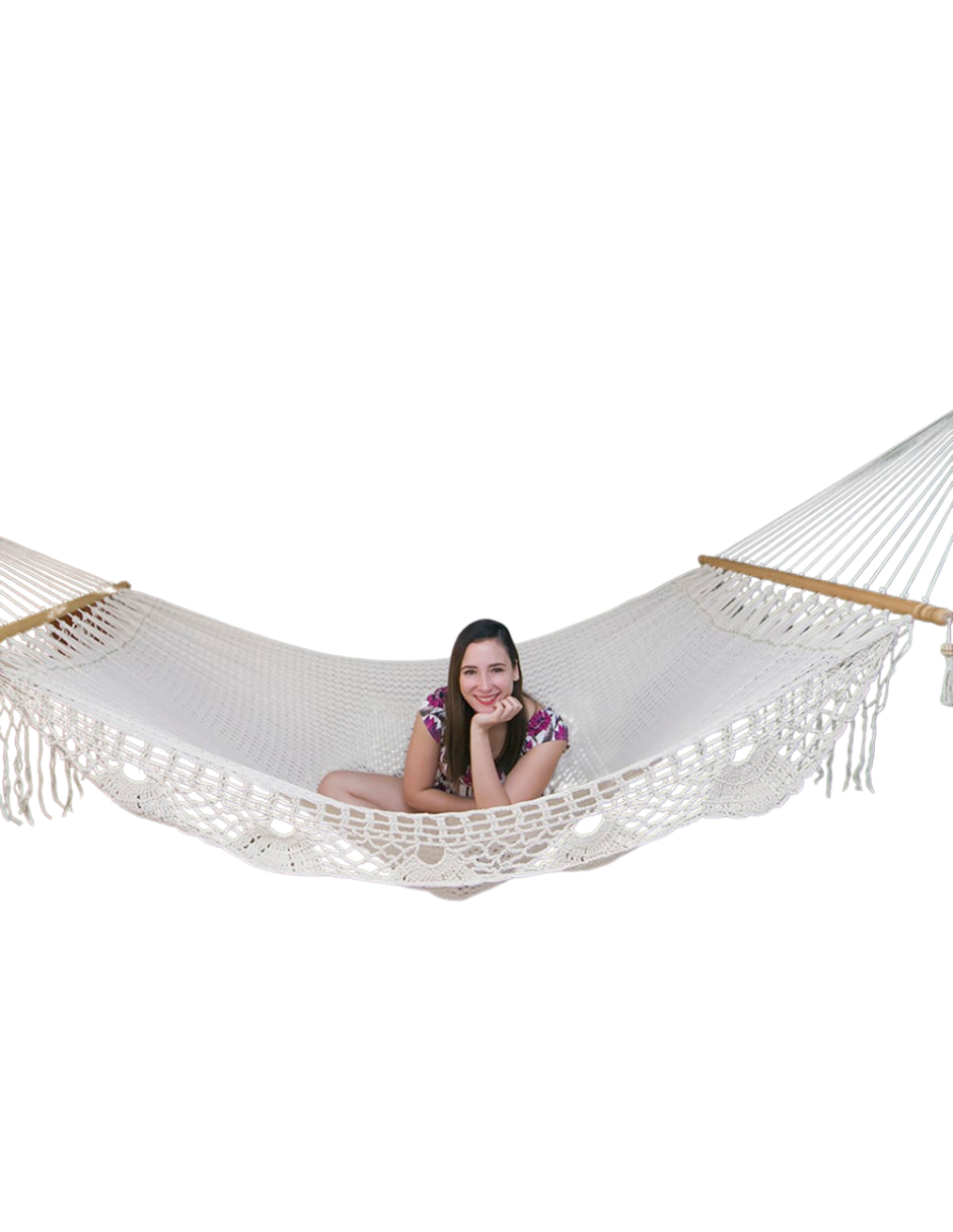 Tissu droit avec macramé