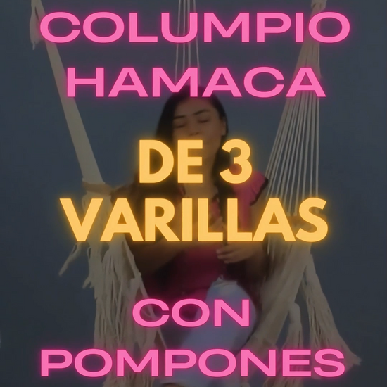 Columpio Hamaca de 3 Varillas con pompones
